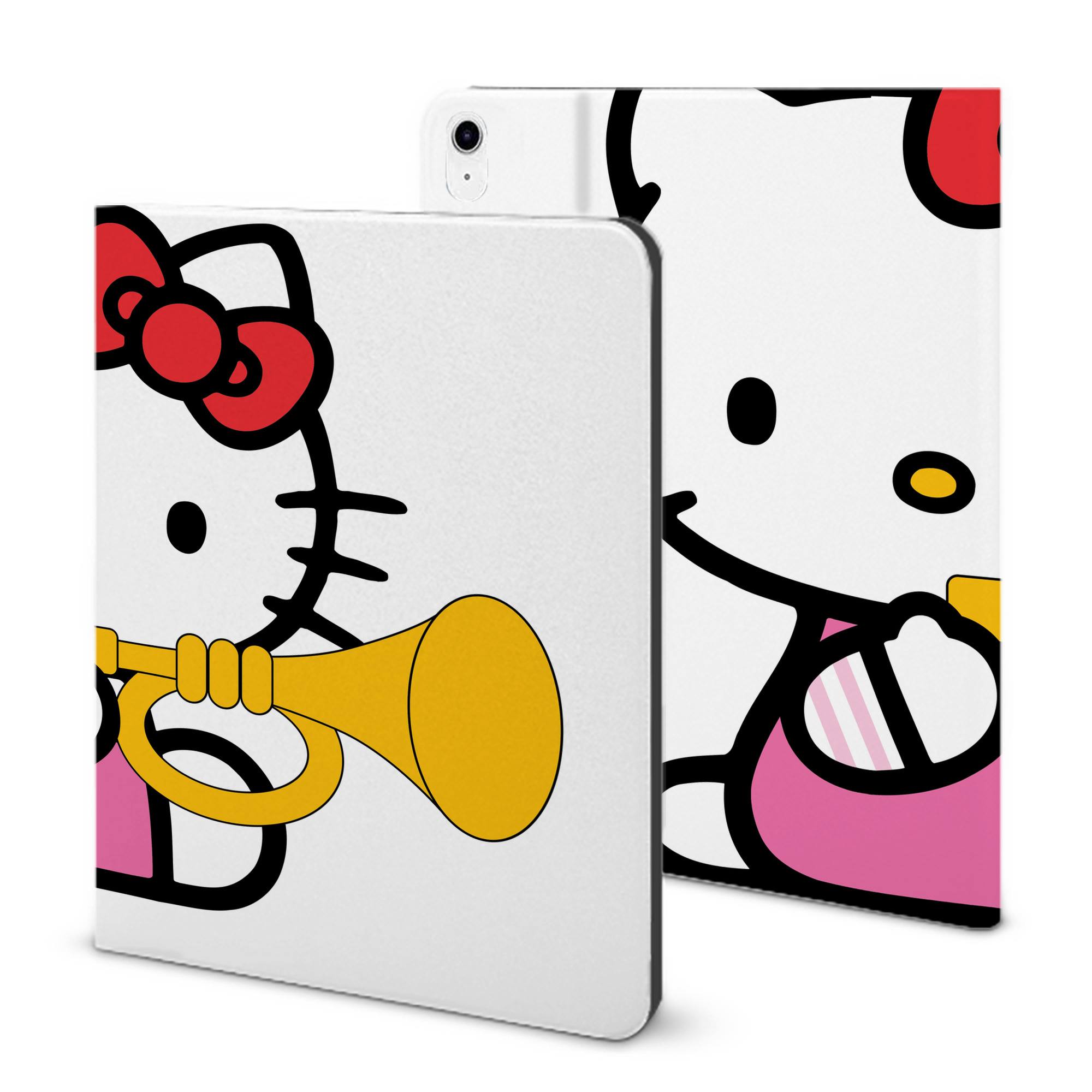 （画像用） Hello Kitty ハローキティ IPad ケース ブック型 PUレザー TPU 耐衝撃 軽量 薄型 ペン収納なし 全面保護 IPad 各モデル対応